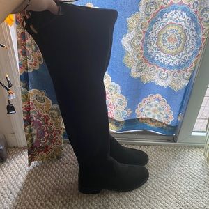 Brand new over the knee black suede boots size 8